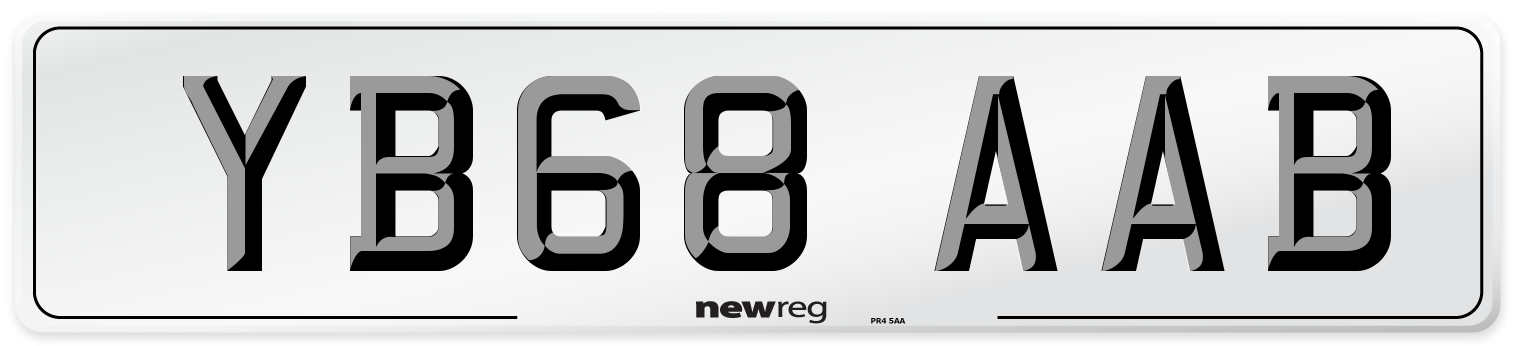 YB68 AAB Number Plate from New Reg